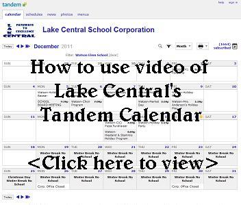 Picture of calendar with text instructing use to click here to view